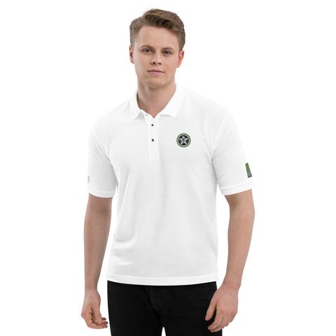 Image of A man wearing a Boss Uncaged Men's Premium Polo shirt and black pants from the Boss Uncaged Store.