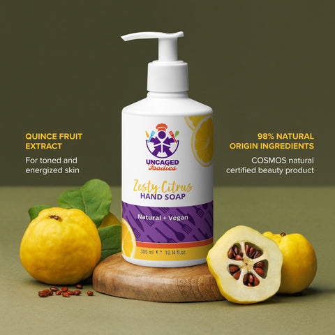 Image of Experience the invigorating scent of zesty citrus in our refreshing hand and body wash. Infused with the essence of lemons and oranges, this bottle of Uncaged Foodies - Zesty Citrus Refreshing hand & body wash - Boss Uncaged 100% Approved Product from Boss Uncaged Store is the perfect choice for a rejuvenating shower.