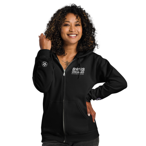 Image of A woman wearing a Boss Uncaged Breakthrough Hoodie from the Boss Uncaged Store.