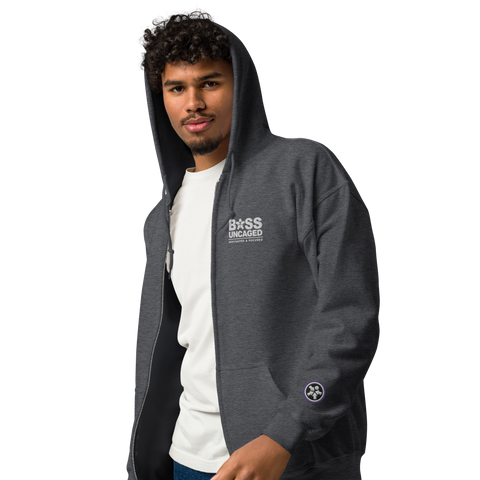 Image of A man wearing a Boss Uncaged Breakthrough Hoodie from the Boss Uncaged Store.