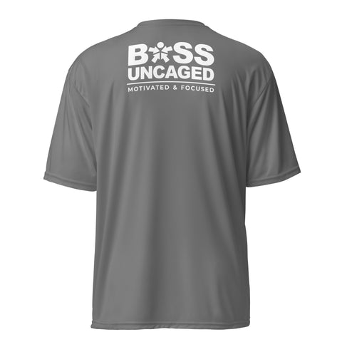 Affirmation I Love Podcasts - Boss Uncaged Unisex performance crew neck t-shirt from the Boss Uncaged Store.