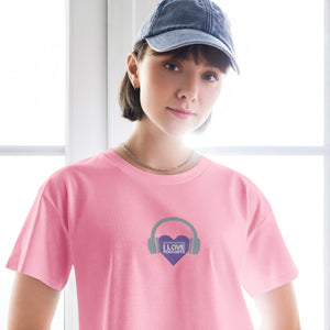 Affirmation I Love Podcasts - Women’s crop top