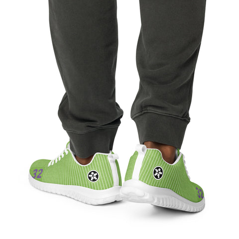 Image of A man in Boss Uncaged Workflow Athletic Shoes (Green) and green sneakers.