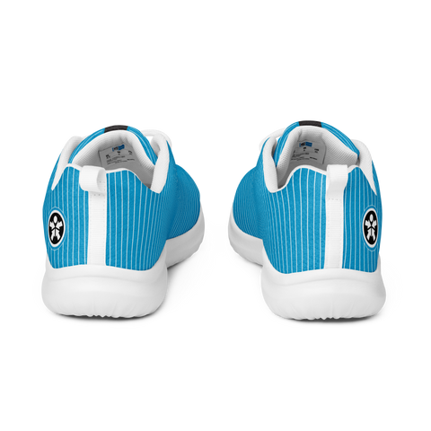 Image of A pair of Boss Uncaged Workflow Athletic Shoes (Blue) from the Boss Uncaged Store on a black background.