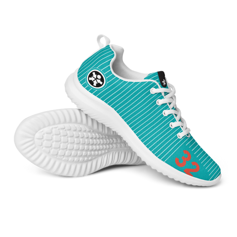 Image of A pair of Boss Uncaged Workflow Athletic Shoes (Teal) for women in turquoise and red at the Boss Uncaged Store.