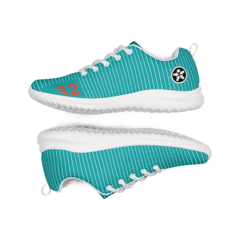 Image of A pair of Boss Uncaged Workflow Athletic Shoes (Teal) in turquoise and orange.
