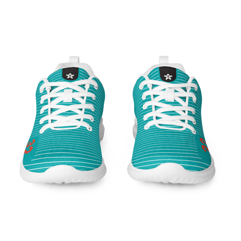 Image of A pair of Boss Uncaged Workflow Athletic Shoes (Teal) for women on a black background.