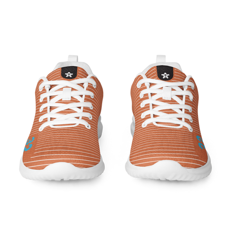 Image of A pair of Boss Uncaged Workflow Athletic Shoes (Orange) for women on a black background from Boss Uncaged Store.