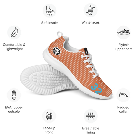 Image of A picture of Boss Uncaged Workflow Athletic Shoes (Orange) from Boss Uncaged Store, a women's orange running shoe with different features.