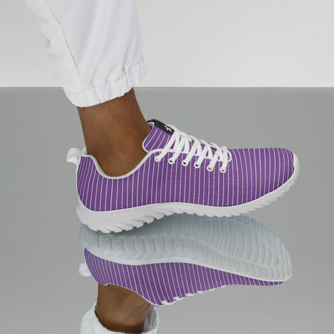 A woman wearing Boss Uncaged Workflow Athletic Shoes (Purple) from the Boss Uncaged Store.