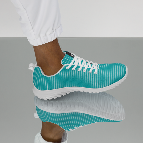 Image of A woman wearing a Boss Uncaged Workflow Athletic Shoes (Teal) from the Boss Uncaged Store.