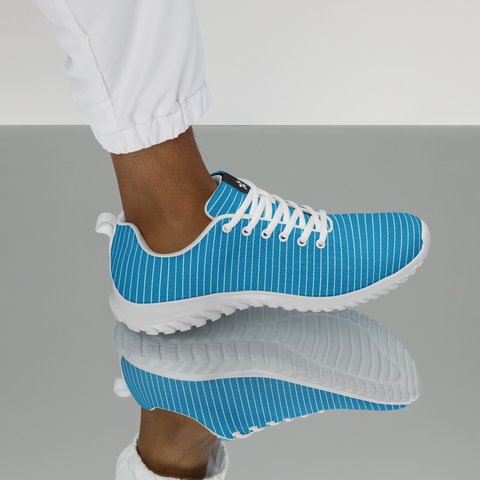 Image of A man wearing a Boss Uncaged Workflow Athletic Shoes (Blue) from the Boss Uncaged Store.