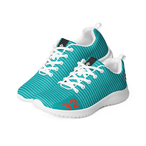 Image of A pair of Boss Uncaged Workflow Athletic Shoes (Teal) for women in teal and red.