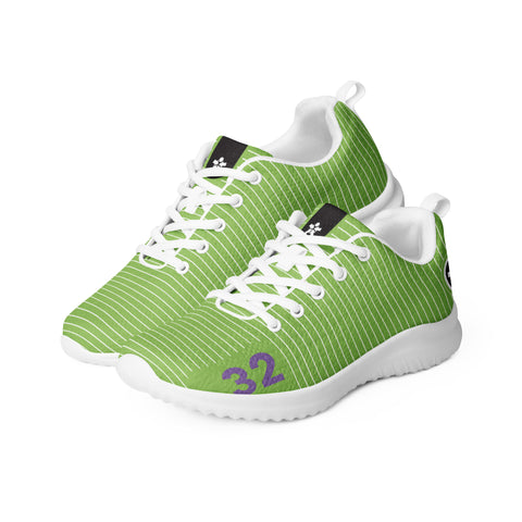 Image of A pair of Boss Uncaged Workflow Athletic Shoes (Green) from the Boss Uncaged Store with the number 32 on them.