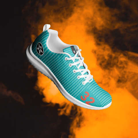 Image of A Boss Uncaged Workflow Athletic Shoes (Teal) by Boss Uncaged Store on a black background.