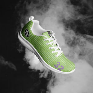 A Boss Uncaged Workflow Athletic Shoe (Green) from Boss Uncaged Store, with smoke coming out of it.