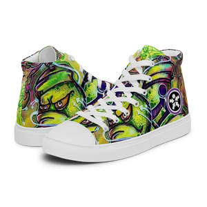 The Boss Uncaged Movement: high top Graffiti canvas shoes (Green)