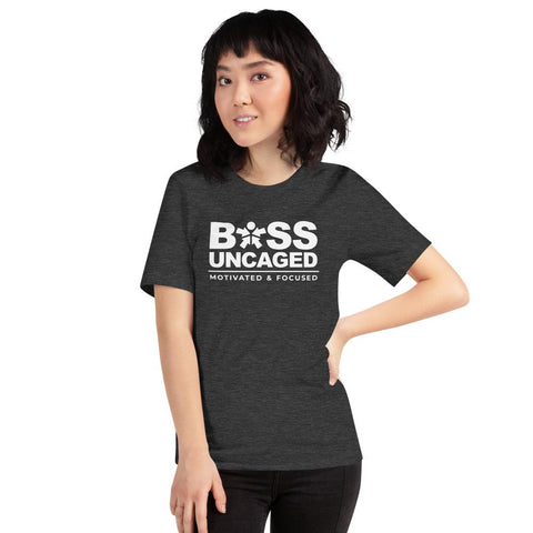 Image of Boss Uncaged Motivated and Focused women's unisex short sleeve t-shirt from Boss Uncaged Store.