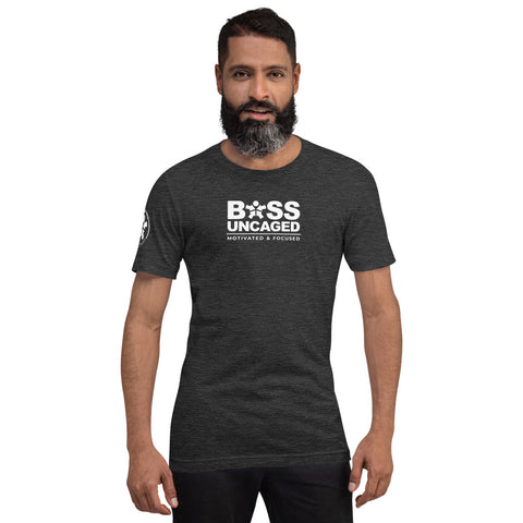 Image of Boss Uncaged T-Shirt with right arm badge
